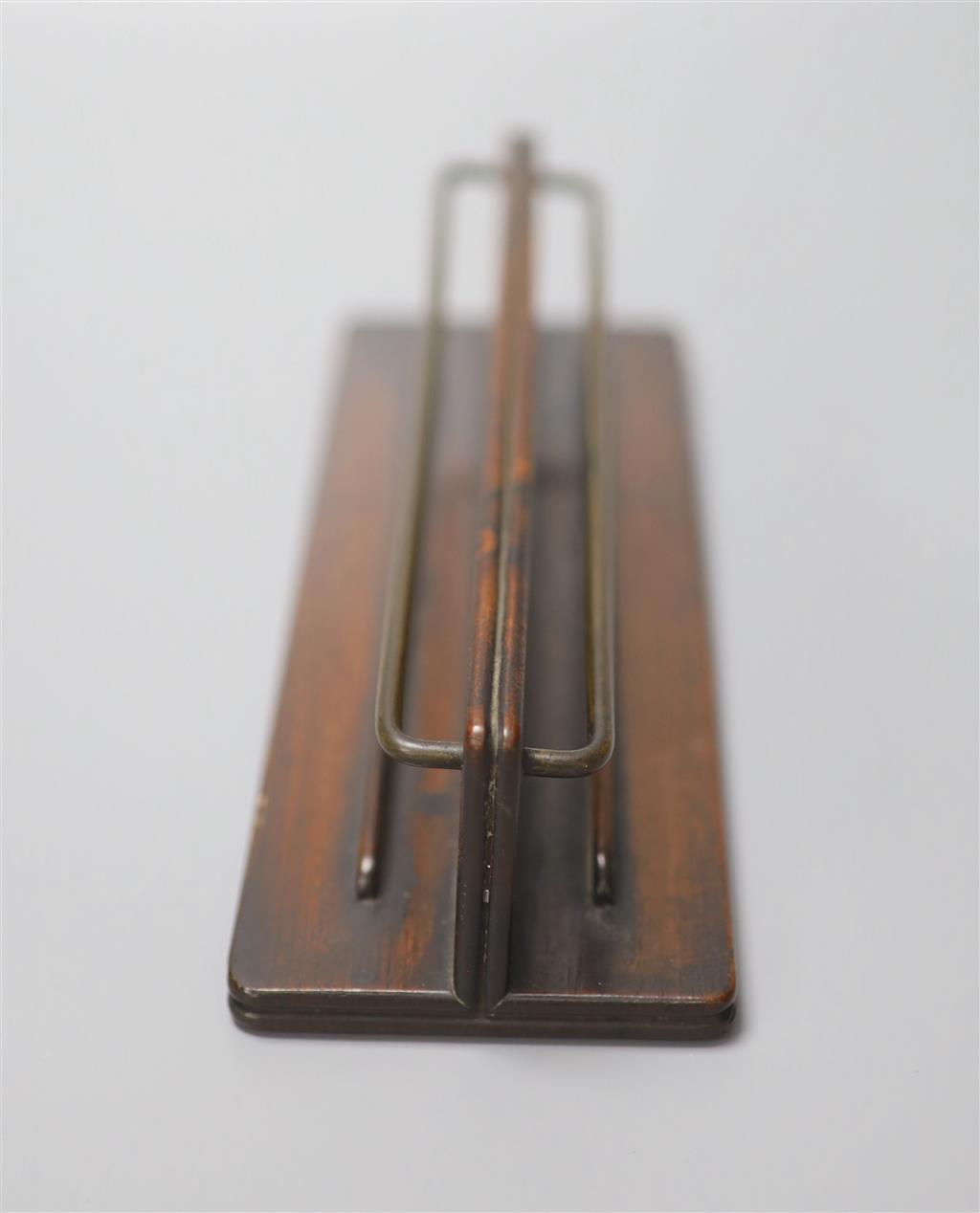 A Regency rosewood letter rack or menu holder, length 25cm